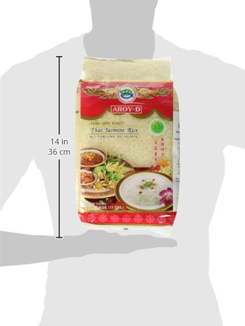 Riso profumato Aroy-D, riso a grani lunghi 100%, 1 confezione (1 x 5 kg)