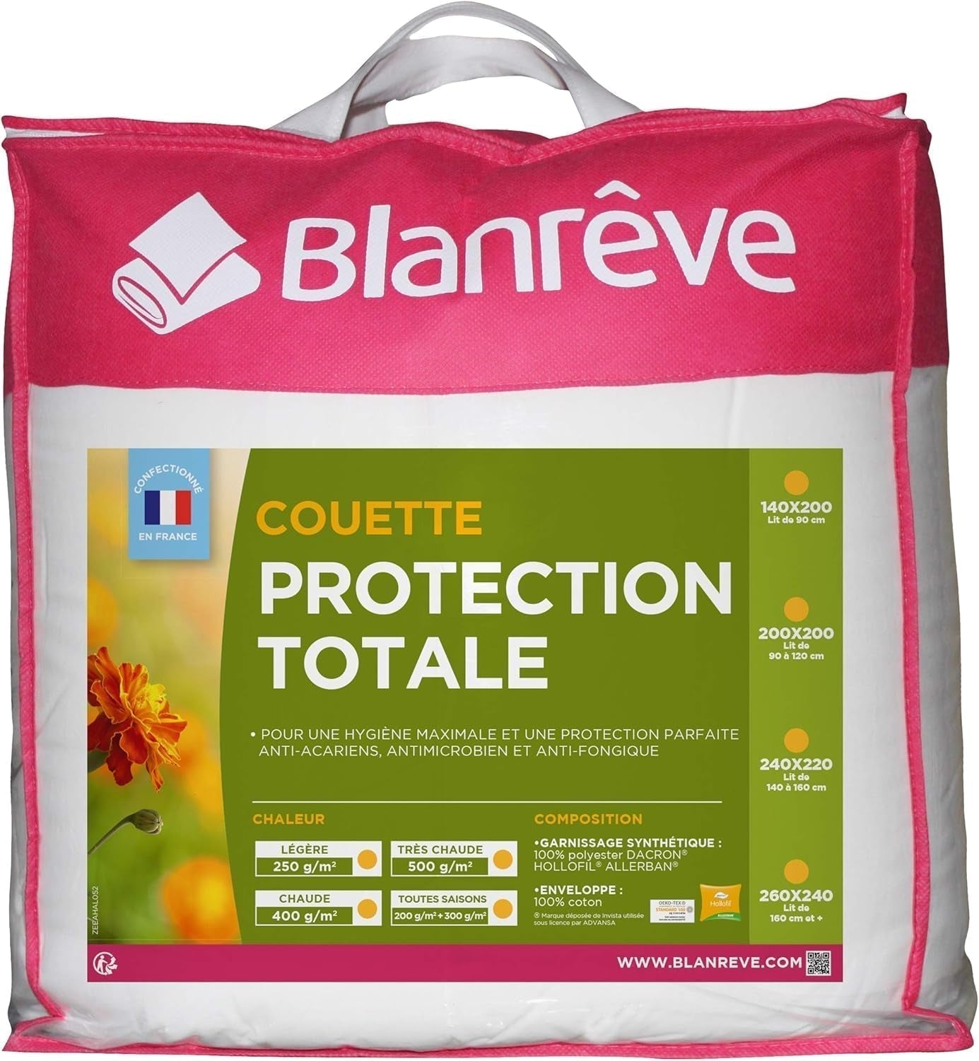 Blanrève Cthalvd011420 Copripiumino Hollofil Allerban cotone bianco caldo 140 X 200 cm Trapunte e trapunte Naty Shop 140 X 200 Cm