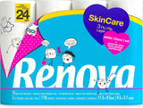Carta igienica Renova Skincare, 3 strati, bianca, 24 rotoli