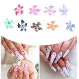 50 pz 3D Blumen Nägel Nail Charms Bunt Gelee Weich Kleber Lilie Flower Blume Nagel Hibiscus Zubehör Nageldesign Eis Kristall Geprägt Farbverlauf Lilien Für Mädchen Frauen Diy Basteldekoration