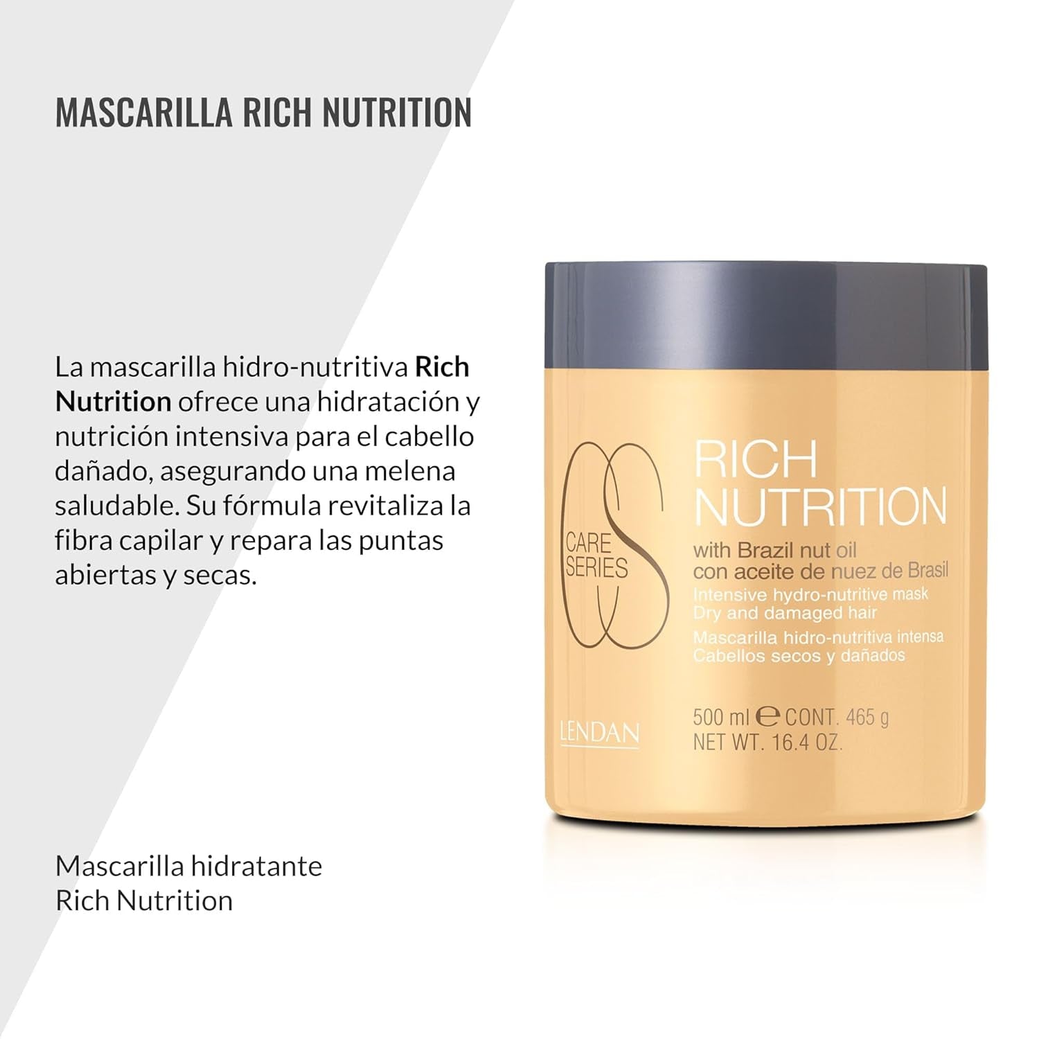 Maschera idratante per capelli - Nutrizione ricca - 500 ml - capelli secchi e danneggiati - con olio di noce del Brasile - nutre e fornisce un'idratazione intensa ai capelli, ripara Naty Shop Hair Mask