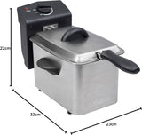 Friggitrice Tristar in acciaio inox - Con capacità di 2 litri, funzione zona fredda e termostato regolabile fino a 190°C, FR-6919, argento Elettrodomestici Naty Shop