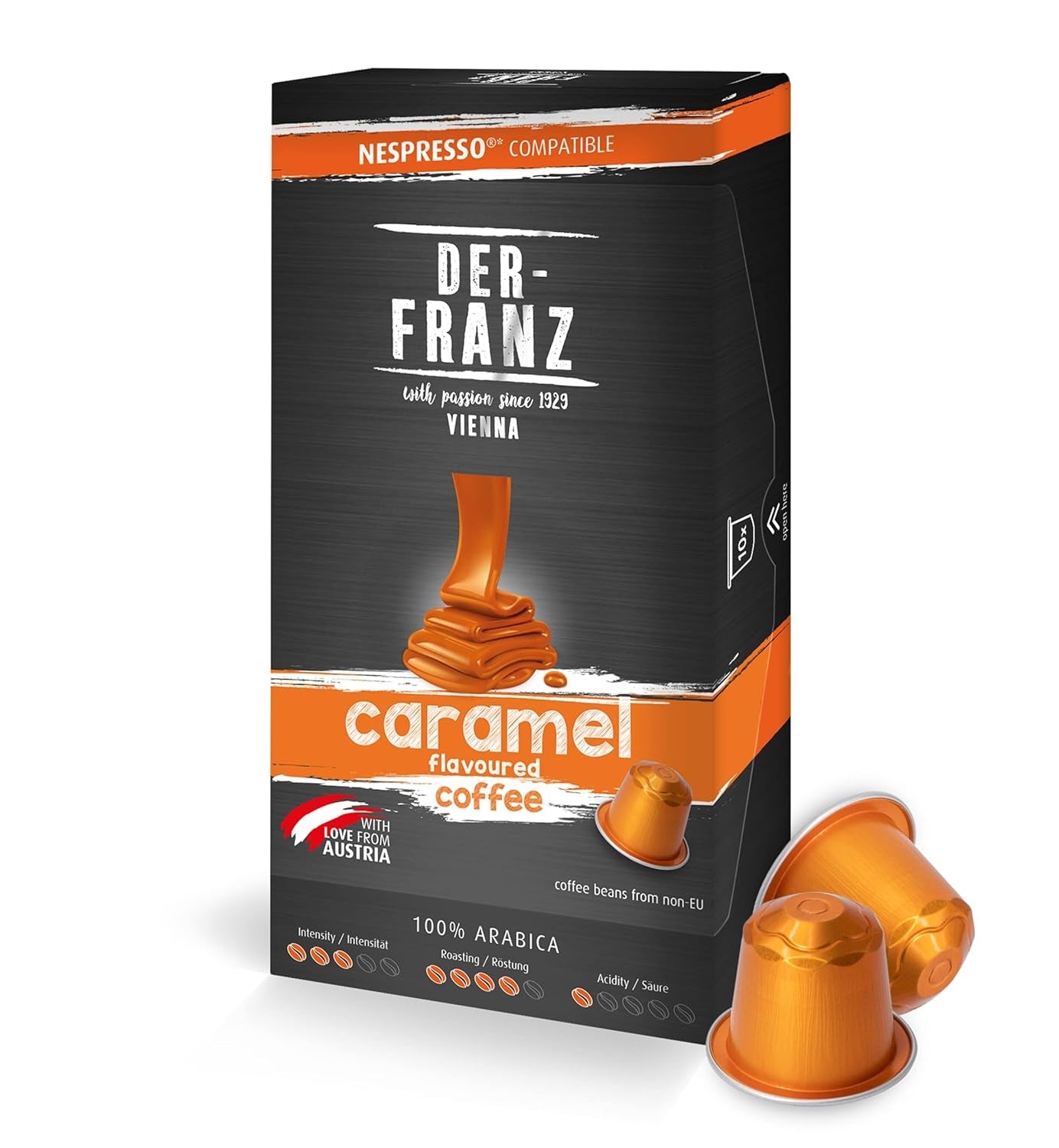 Capsule per Kaffee compatibili Nespresso, 1 x 10 capsule, aroma al caramello