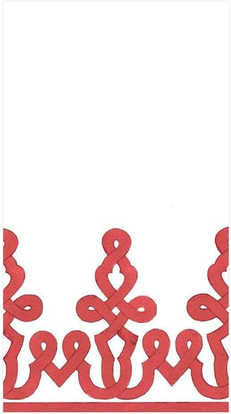 Tovaglioli di carta Passementerie Dessin, Lino, Rosso, 12 per confezione