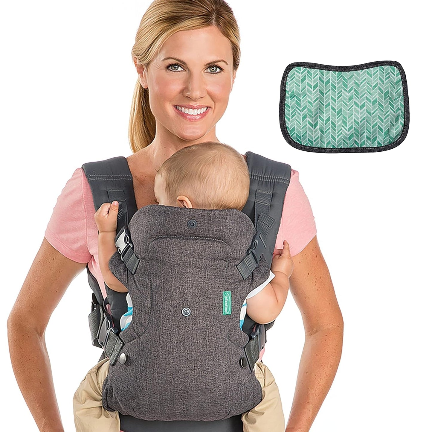 Pampers Sensitive Flip Advanced Marsupio 4 in 1 con bavaglino e salviette, 1200 salviette (15 x 80) per la pelle sensibile del bambino, dermatologicamente testato, prodotti essenziali per neonati