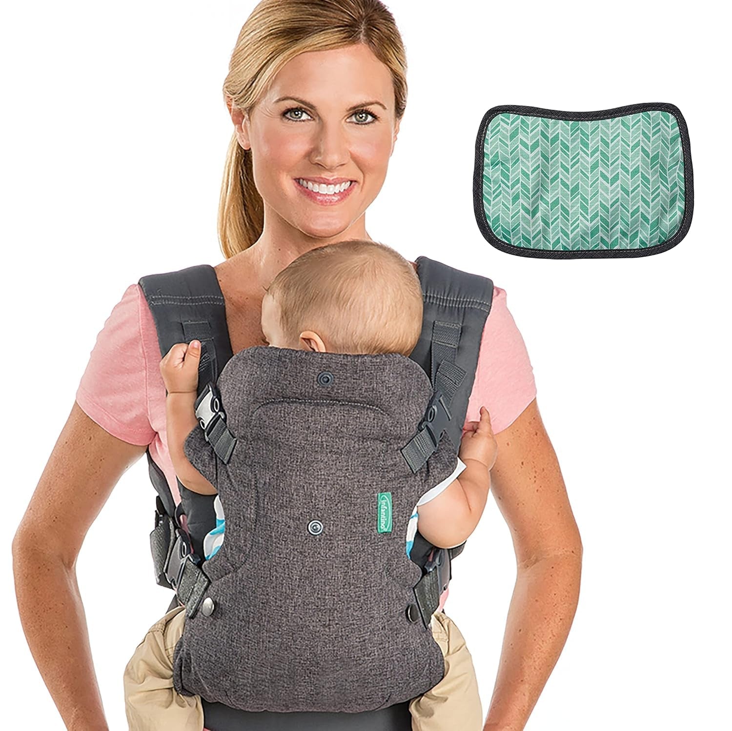 Pampers Sensitive Flip Advanced Marsupio 4 in 1 con bavaglino e salviette, 1200 salviette (15 x 80) per la pelle sensibile del bambino, dermatologicamente testato, prodotti essenziali per neonati