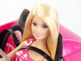Barbie doll and pink glitter convertible, realistic tire logo, 3 years old toy, DJR55 Naty Shop Dolls