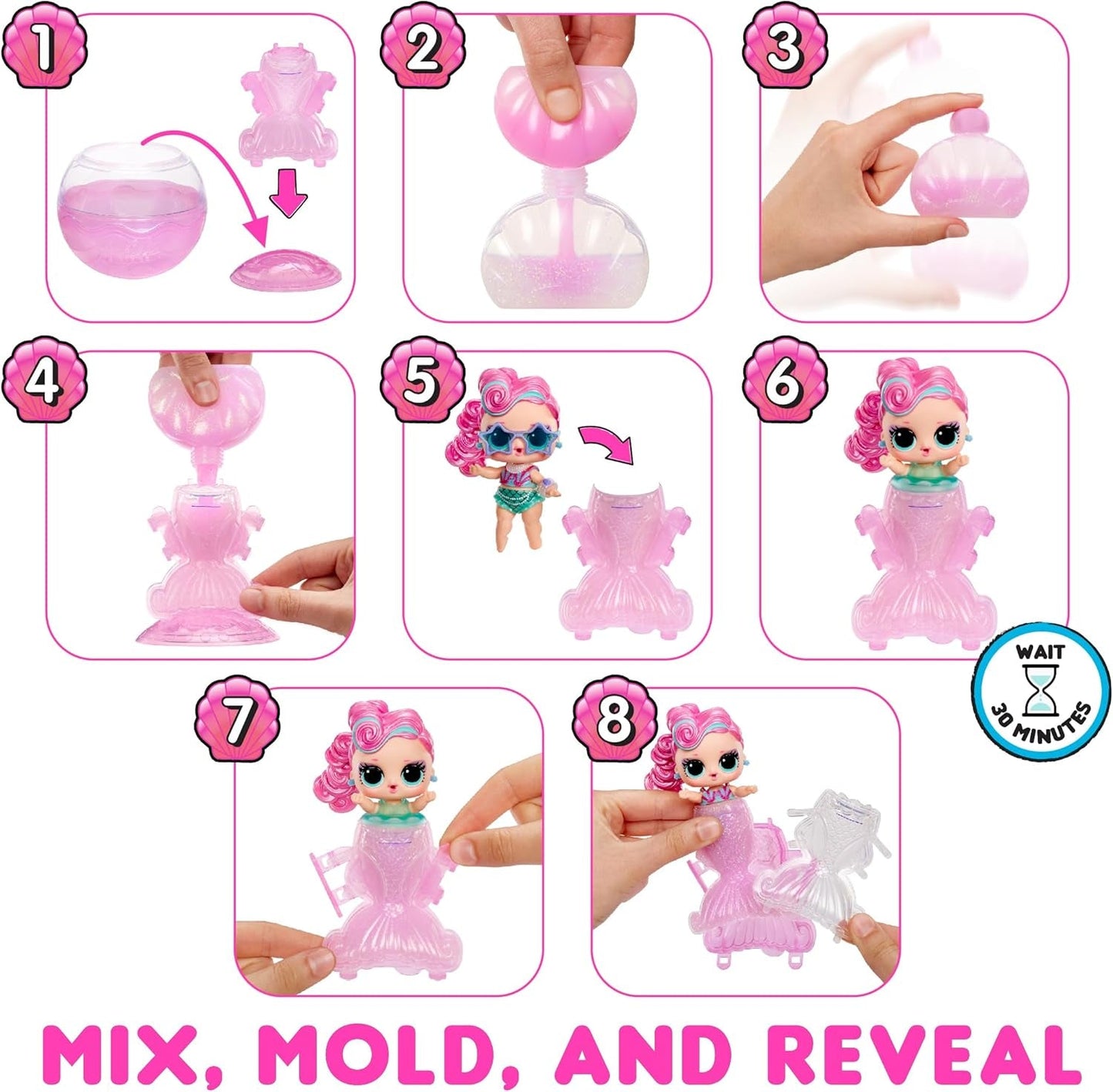 LOL Sorpresa! Sirene Tots - Mini bambole alla moda con code che cambiano colore - Adatte a collezionisti, ragazze e ragazzi dai 4 anni in su