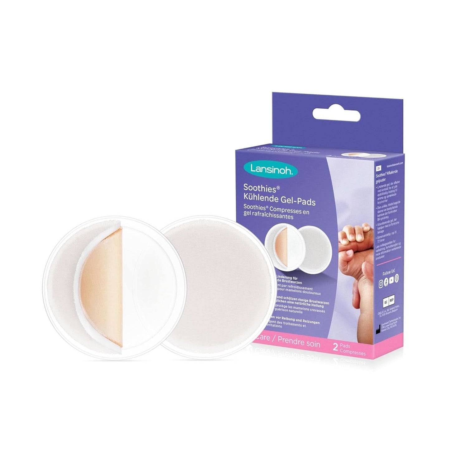 Lansinoh Soothies Kühlende Gel-Pads - 2 Stück - Beruhigen Und Schützen Schmerzende & Rissige Brustwarzen - Ermöglichen Natürliche Heilung, Damit Mütter Weiter Stillen Können Accessori Alimentazione e Allattamento Bebe Naty Shop
