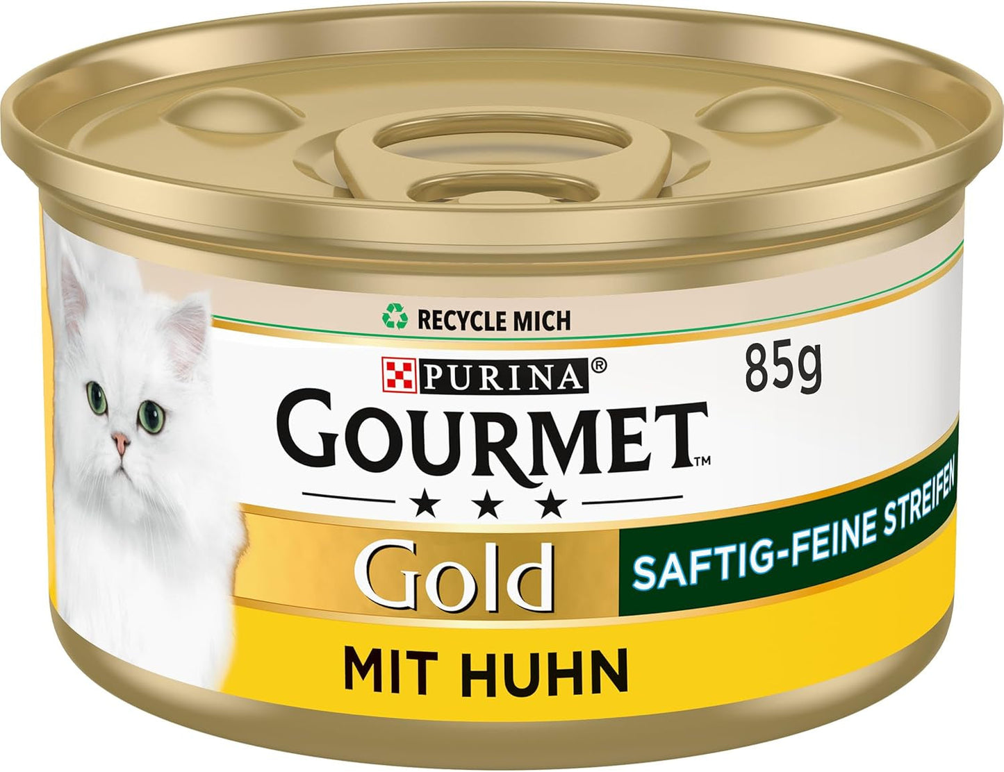 Gourmet Gold Succulent Fine Strips, Cibo Umido per Gatti con Pollo, Confezione da 12 (12 x 85g)