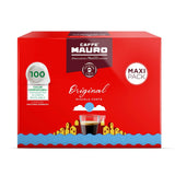 Caffè Mauro Torrefazione Kaffee Kompostierbare Pods, Recyclebare Verpackung, Original Mischung - 100 pezzi - Intensità 10/10 - Compatibile con sistema ESE Tamponi in carta 44 mm
