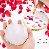 Harz Nail Art Palette, Maniküre Gemalt Palette, Goldener Rand Nagelleck Palette, Nail Art Make up Palette Display Fach Nagel DIY Zubehör (Bianco)