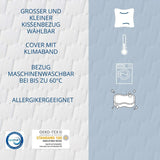 Cuscino in schiuma Genius Eazzzy 40X80 Cm altezza 10 Cm - Cuscino di sostegno per il collo con 2 gradi di durezza + schiuma gel rinfrescante - Cuscino per chi dorme sul fianco, sulla schiena e sullo stomaco contro il dolore al collo, poliestere Naty Shop cuscini standard
