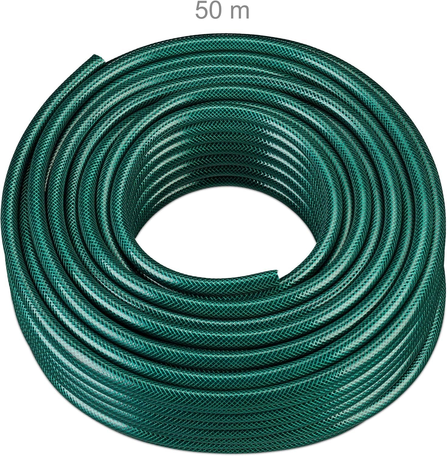 Relaxdays Tubo da Giardino 50 m Tubo Universale per Acqua da 1/2 Pollice in PP per Irrigare Aiuole e Prati Verde Scuro Verde