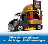 LEGO City Set da costruzione del camion degli hamburger con macchinina per bambini di 5 anni, minifigure del camion del cibo e accessori, regalo divertente per ragazzi e ragazze 60404 Set da costruzione Besuche den LEGO-Store