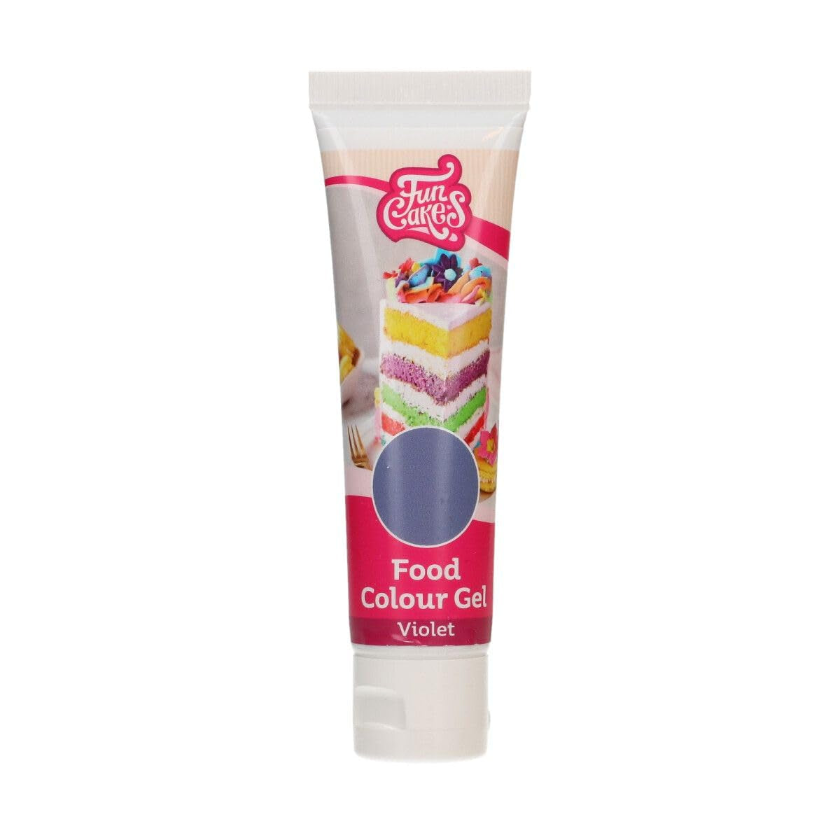 Funcakes Colorante alimentare in gel viola: colorante alimentare altamente concentrato per impasti, panna, fondente, marzapane, pasticcini, dosaggio facile, gocce singole per creare colori vivaci, Halal, 30 g