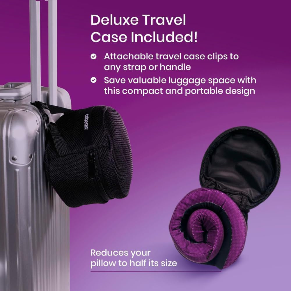 Cuscino da viaggio a lungo raggio Cabeau Cool – Evolution Cool – Memory Foam con prese d'aria – Compatto con custodia per il trasporto (Rosso)
