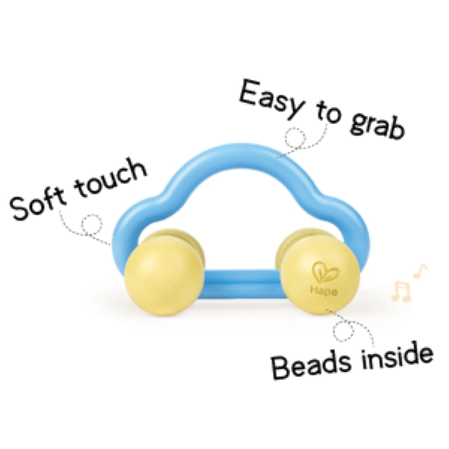 Hape Macchinina con Rotolo e Sonaglio, Giocattolo per Bambini Bebe Naty Shop Toys