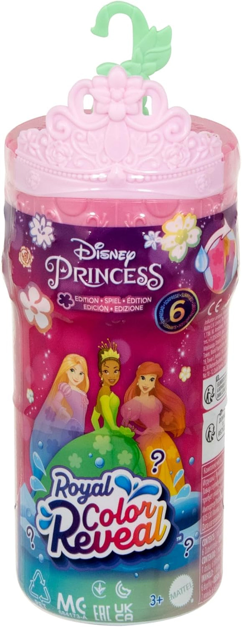 Mattel Disney Princess Royal Color Reveal, bambola piccola con 6 sorprese, incluso anello profumato e 4 accessori (le bambole possono variare), serie Garden Party HRN63