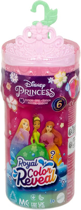 Mattel Disney Princess Royal Color Reveal, bambola piccola con 6 sorprese, incluso anello profumato e 4 accessori (le bambole possono variare), serie Garden Party HRN63
