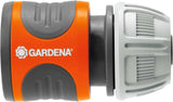 Connettore per tubo Gardena da 13 mm (1/2 pollice) e 15 mm (5/8 pollice): connettore a innesto per l'estremità del tubo, rientranze per il serraggio, facile montaggio, in scatola (18215-20)