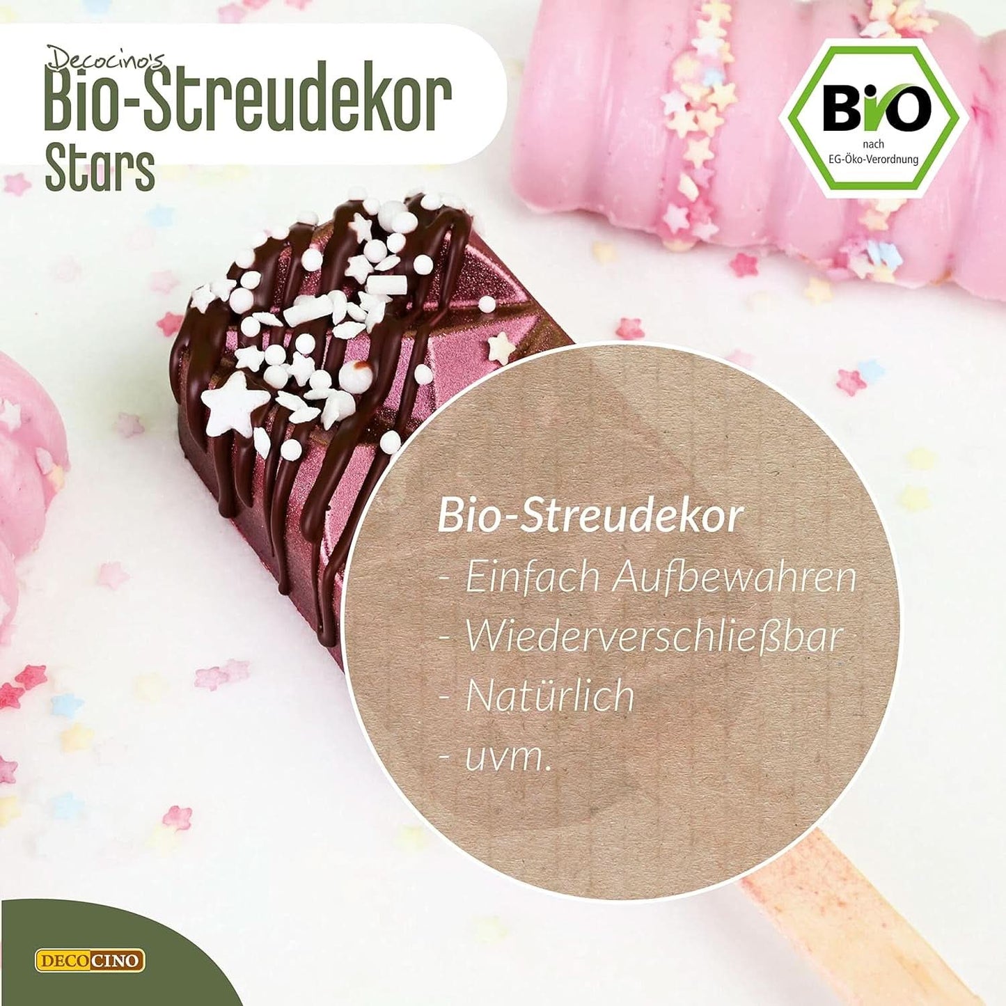 DECOCINO Bio Sprinkle Stars, 50 grammi Sprinkle Stars Naty Shop