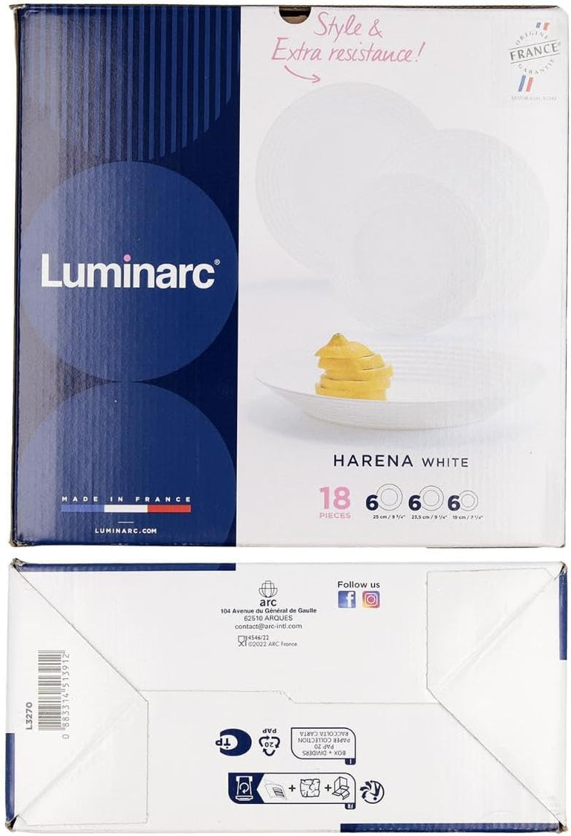 Harena N&b Glasgeschirr, 18-teilig, per 6 persone, bianco e nero