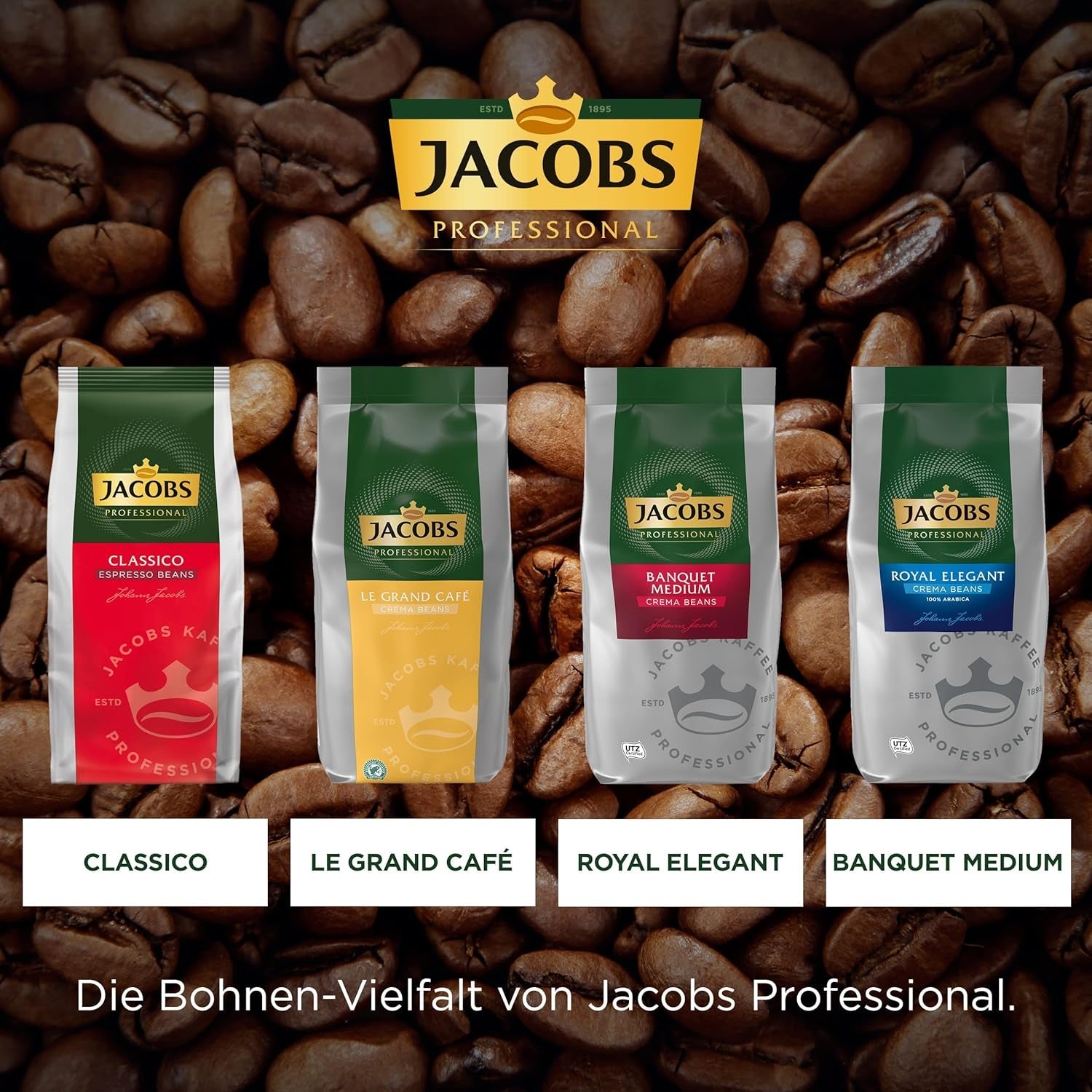 Caffè in grani Jacobs Professional Le Grand Café Cream, intensità 2/5, caffè in grani interi, 1 kg