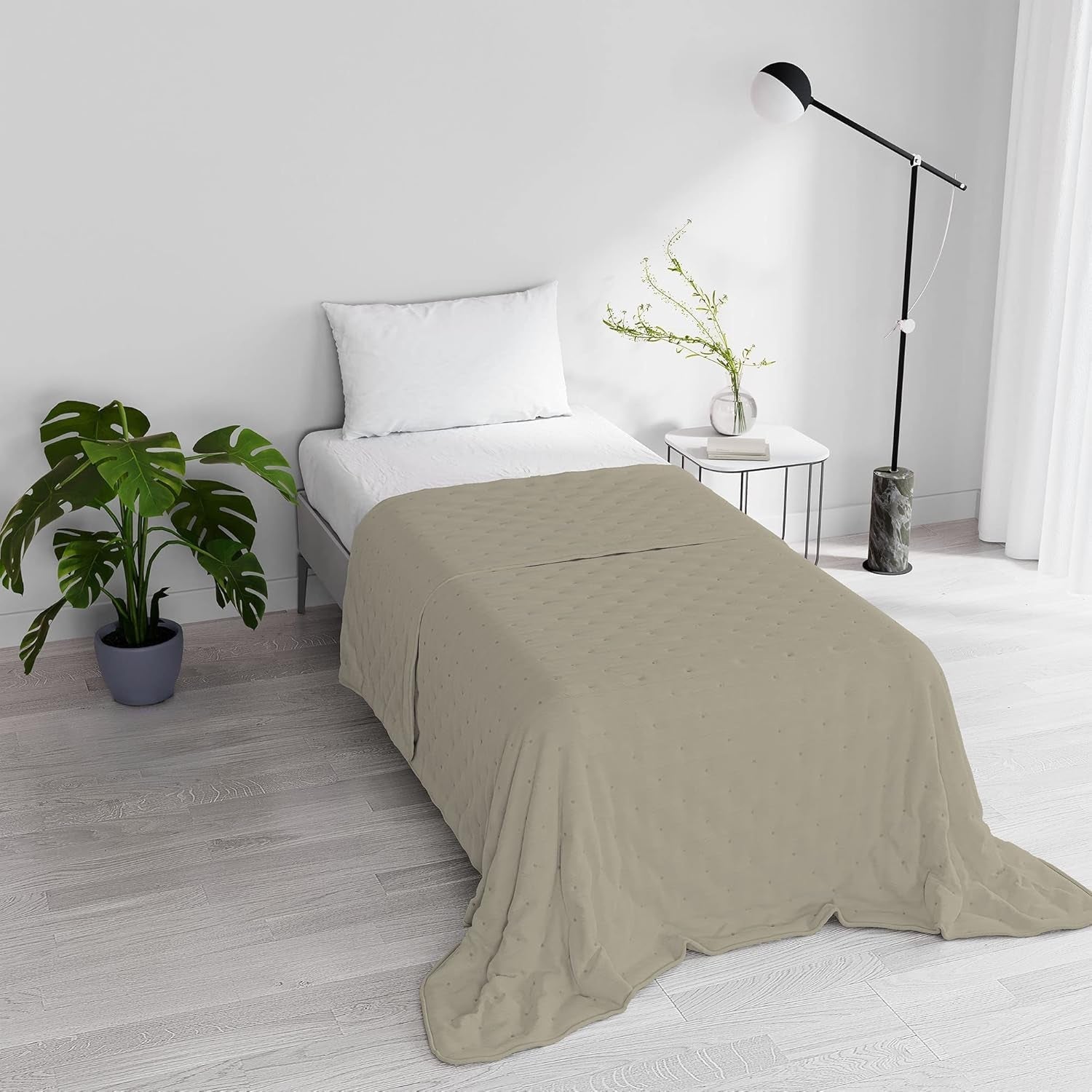 Biancheria da letto italiana CHIC trapunta estiva, microfibra, SINGOLA 170X250Cm, marrone Copriletti e Trapunte Naty Shop
