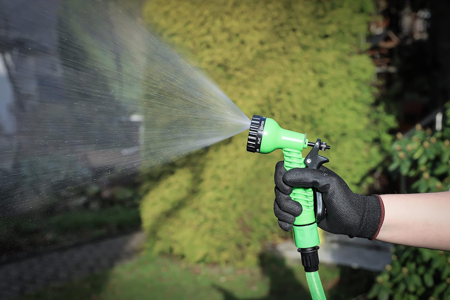 BGS fai da te 70903 | Tubo dell'acqua | Tessile | Flessibile | con doccia da giardino a 7 funzioni | 3-10 minuti