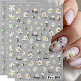 5 pezzi Geprägte Gänseblümchen Nagelsticker Selbstklebend Blumen Nagelaufkleber Gänseblümchen Schmetterling Nagel Sticker Nageldesign Aufkleber Nägel Zubehör Blume Nail Sticker Flower Nail Art Stickers