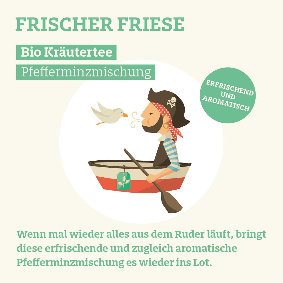 Bevi più tè FRISCHER FRIESE - Tisana biologica | Miscela di menta | Tè alla menta biologico | Tè sfuso in scatola da tè | Regalo I 50 G