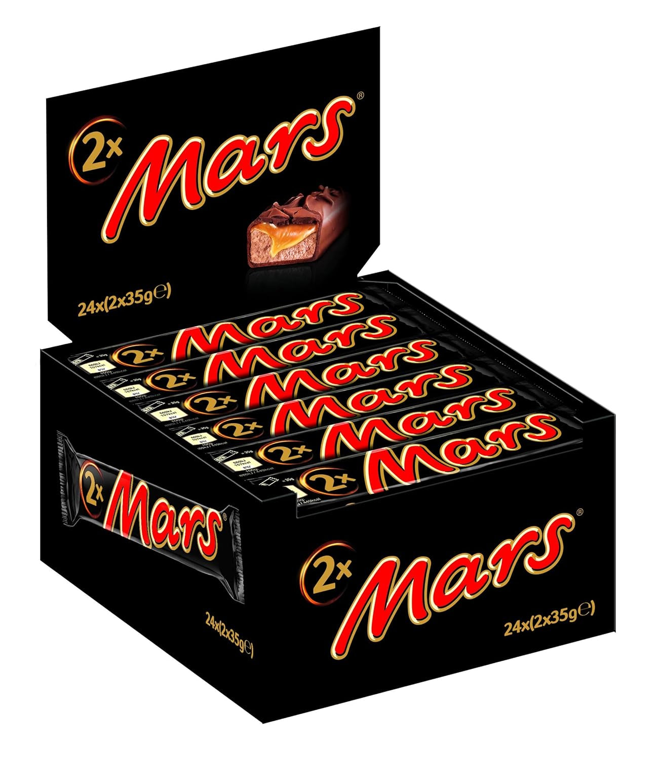 Tavolette di cioccolato Mars, con caramello, torrone e cioccolato al latte, 32 confezioni x 51g