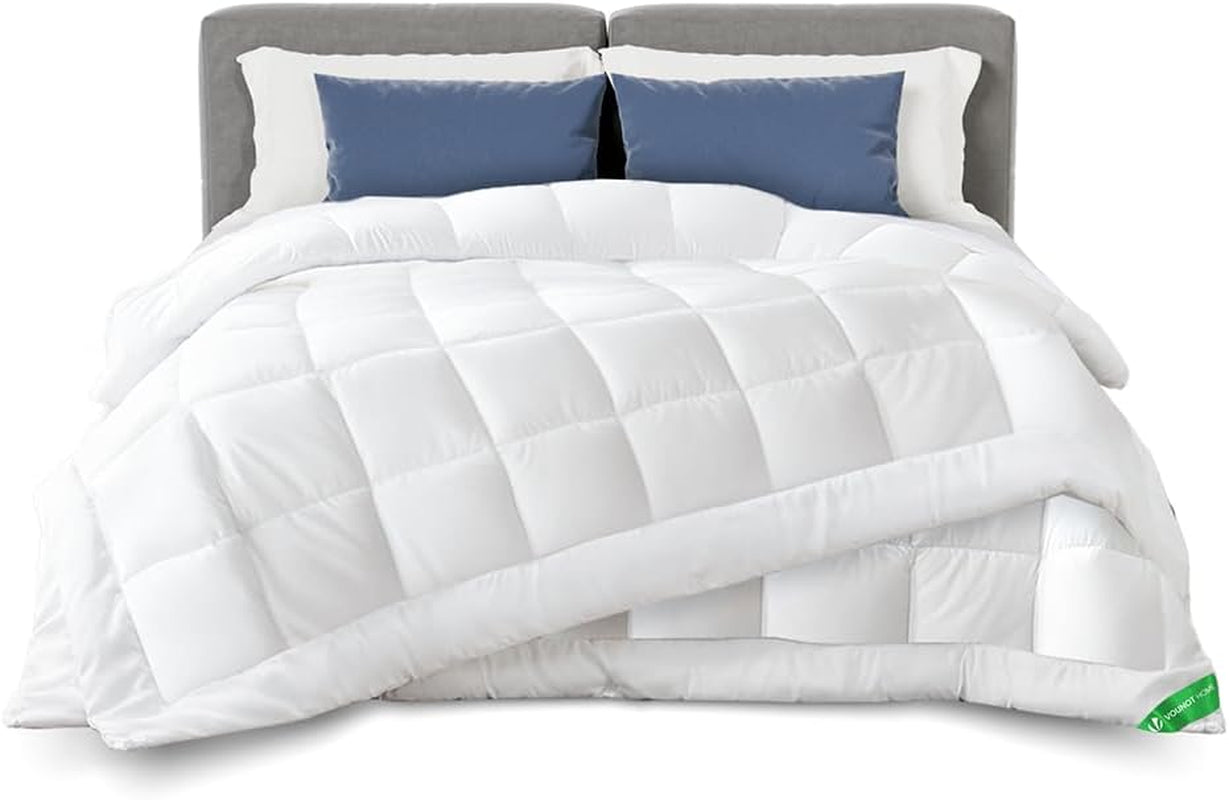 VOUNOT Piumino 155X200Cm, Set Piumino Invernale 4 Stagioni da 2 500GSM, composto da 2 trapunte annodate insieme Piumino Adattabile per l'estate e l'inverno, Piumini e trapunte Standard Oeko-Tex Naty Shop Set Coperte 4 Stagioni da 2 200 X 200 Cm