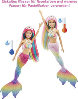 Barbie Dreamtopia Sirena Magica Arcobaleno, Barbie Sirena con Capelli Arcobaleno, Bambola che Cambia Colore Attivata dall'Acqua, Giocattolo di 3 Anni, Regalo per Ragazze, GTF89 Naty Shop Bambole