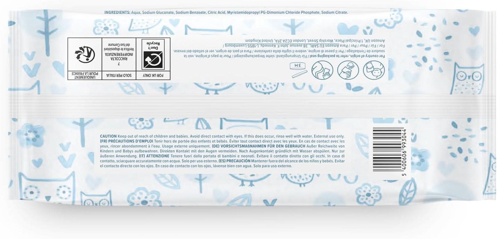 Salviette per neonati Mama Bear Ultra Sensitive senza profumo, 1008 unità (18 confezioni da 60) Naty Shop