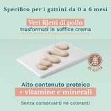 Alimento umido per gatti piccoli con crema di pollo e pollo - Alimento umido per gatti piccoli - Alimento umido per gatti con crema di pollo, senza cereali, ricco di proteine, vitamine e minerali (20 buste x 150 g)