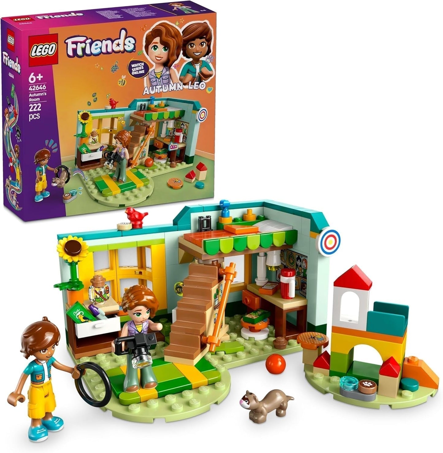 Set da costruzione e gioco La stanza dell'autunno LEGO Friends per giochi di ruolo creativi, set per ragazze dai 6 anni in su con 2 minifigure e un furetto, giocattolo educativo 42646 Set da costruzione Besuche den LEGO-Store Titolo predefinito