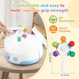 Massaggiagengive per neonati per uso alimentare - Senza BPA, design resistente al soffocamento, impugnatura rinforzata, adatti per l'udito e lo sviluppo dei denti, ideali per bambini da 0 a 36 mesi (Bianco)