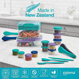 Sistema portapranzo Bento Box TO GO con scomparti | Lunch box da 1,25 L con contenitore yogurt/frutta | per bambini e adulti l | Minty Teal senza BPA [21685-8T], scatole per alimenti Naty Shop verde menta