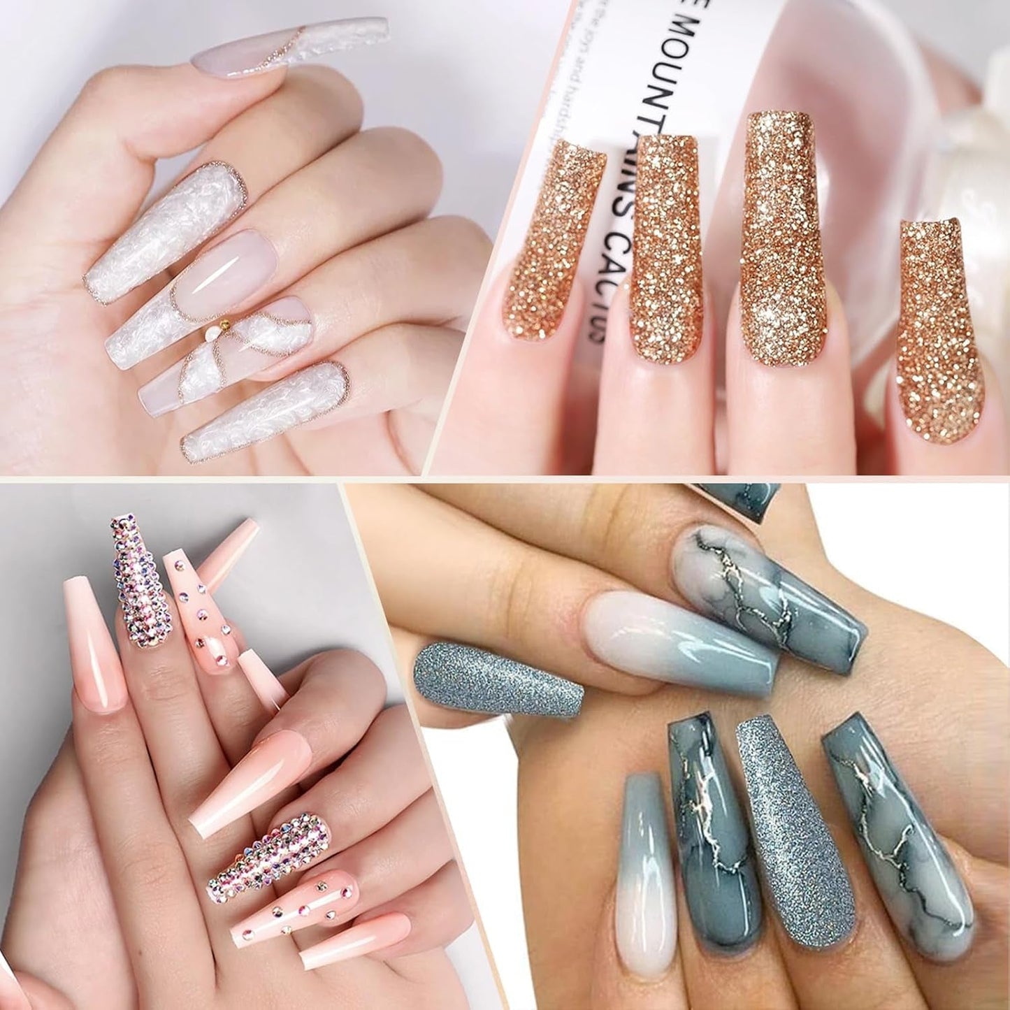 Unghie Finte Extra Lunghe Trasparenti 240 Pezzi Unghie Finte Mezza Copertura Unghie Finte Quadrate Dritte Estensioni per Unghie Alla Francese per Saloni di Nail e Nail Art Fai da Te