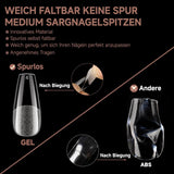 Punte per unghie in gel ballerina 216 pezzi 12 dimensioni Punte per unghie in gel morbido Copertura completa Set di estensioni per unghie Semi opaco Fai da te Home Art