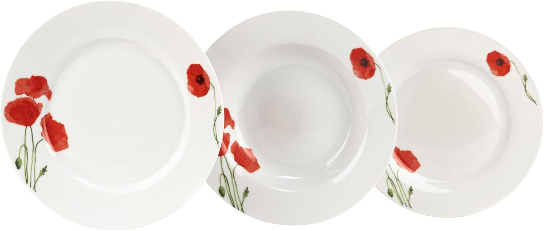 Servizio Piatti per 6 - 18 Pezzi - Servizio Piatti in Porcellana - Servizio Piatti Bianco - Set Piatti e Ciotole - Stoviglie Moderne - Piatti - Servizio da Tavola - Servizio Piatti per 6