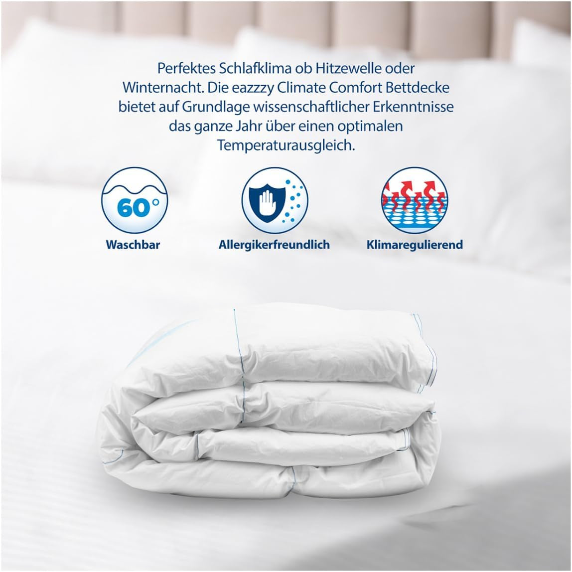 Genius Eazzzy Climate Comfort Trapunta 155 X 220 Cm, Fibratight, Trapunta leggera per tutte le stagioni, Trapunta traspirante, Temperatura gradevole per il sonno, Trapunta per tutte le stagioni Trapunte e piumini Naty Shop