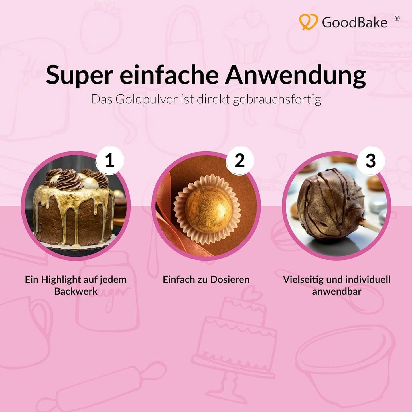 Goodbake Happy Glitter Gold - Glitter alimentari commestibili, 10 grammi Glitter Naty Shop
