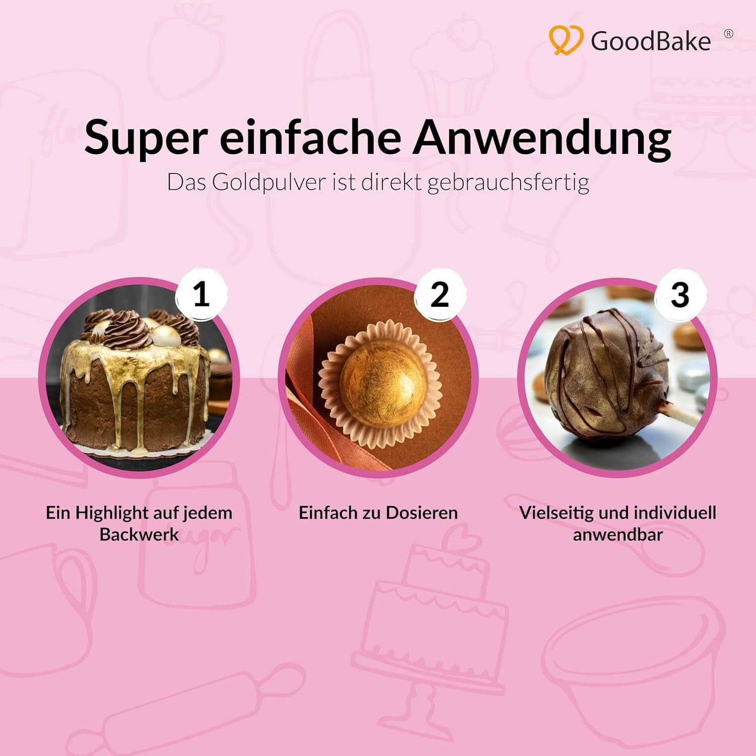 Goodbake Happy Glitter Gold - Glitter alimentari commestibili, 10 grammi Glitter Naty Shop