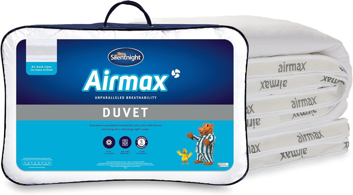 Trapunta Silentnight Airmax, 10,5 tog, letto matrimoniale, bianca Trapunte e trapunte Naty Shop Letto matrimoniale Doppia