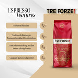 Espresso Caffè - 1kg Espresso in grani Traditional Röstung über Olivenholzfeuer In Handarbeit - Premium Kaffeebohnen für Vollautomat und Siebträger