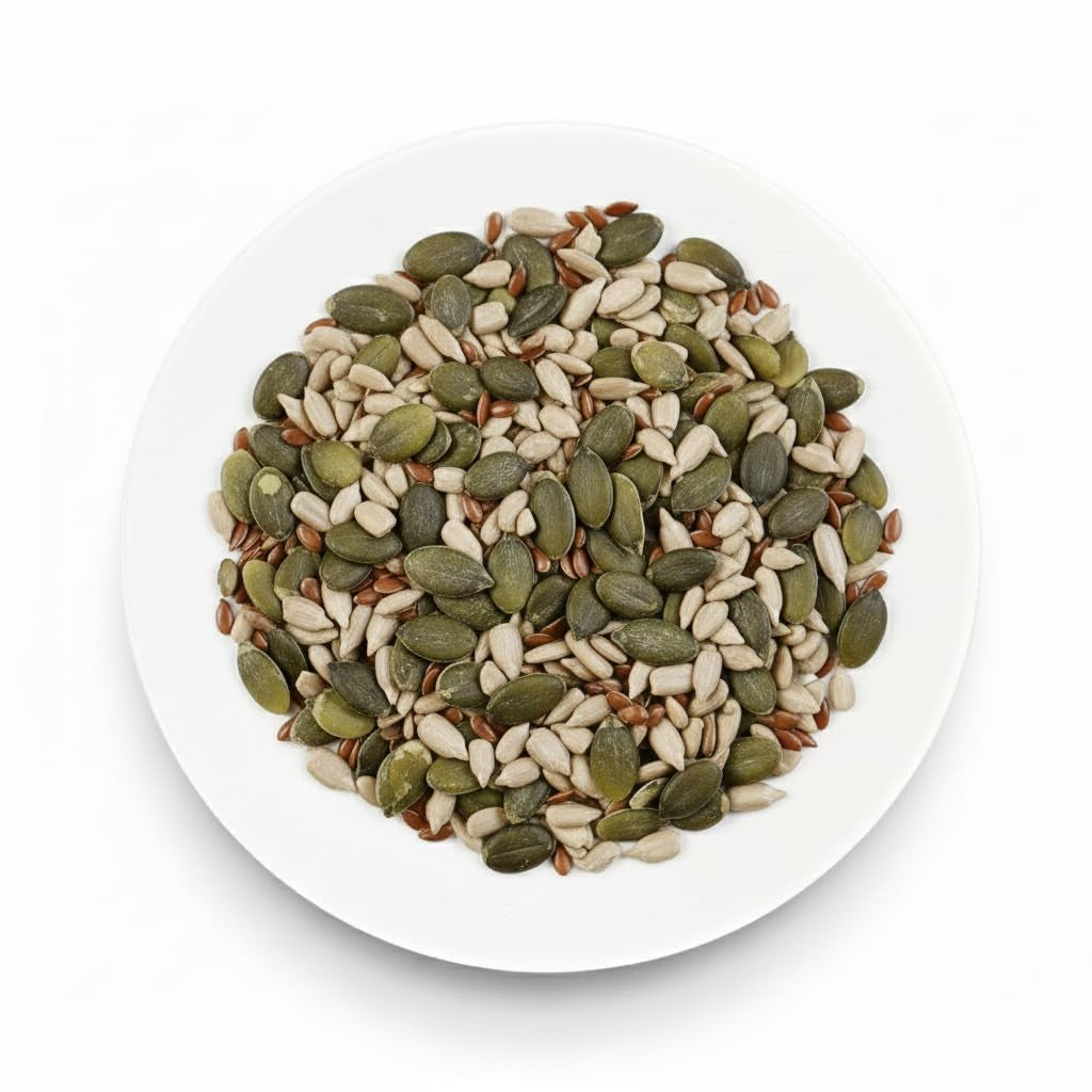 Organic Omega Seed Mix 3 kg (miscela di semi di zucca, girasole e lino), una miscela di 3 semi oleosi interi crudi, ricchi di proteine, fibre e acidi grassi omega-3