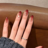 Moonglow Unghie Finte Magnetiche Corte, Occhi di Gatto Glitter Rosa Mandorla Sfumato Rosso con Colla, Unghie Artificiali Fototerapia Glitter Rosa Rosso Ombre per Donne e Ragazze